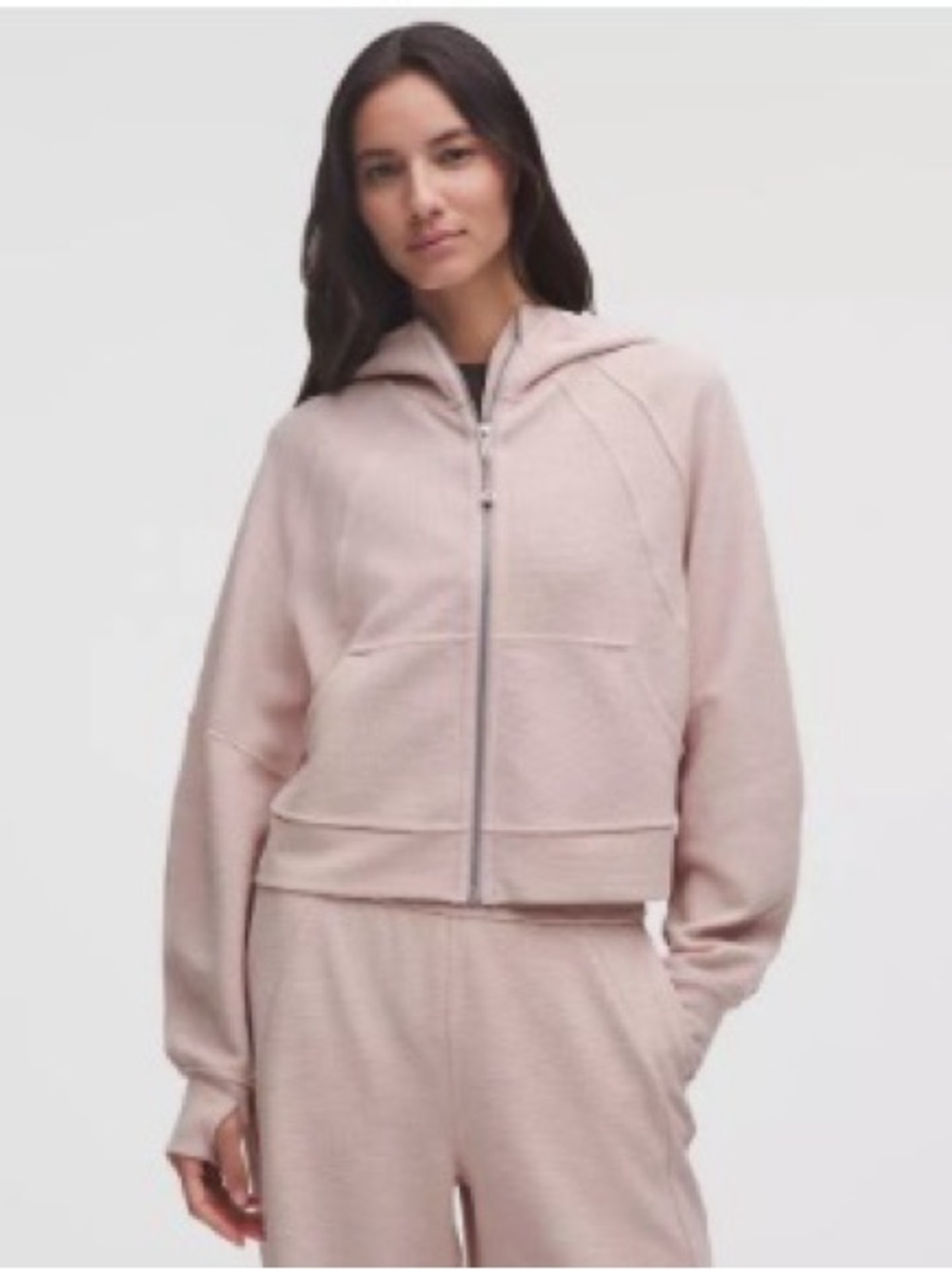 Lululemon Heathered Mink Berry  Scuba Oversized Full- Zip Hoodie Waffle